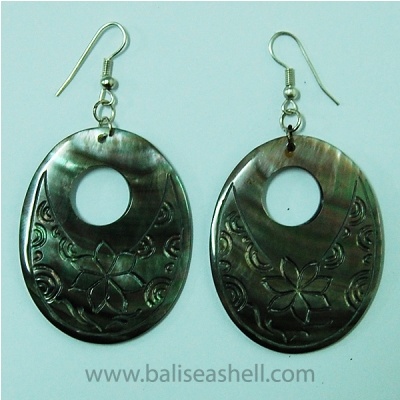 shell earring art carving pearl jewel