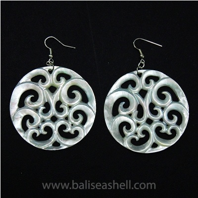 earring art sircle crafts pearl shell