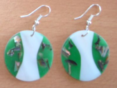 capiz with paua shell earing