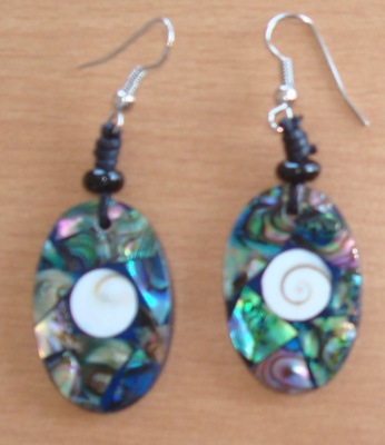 paua shell earring mosaic