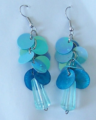 capiz shell earring with colour