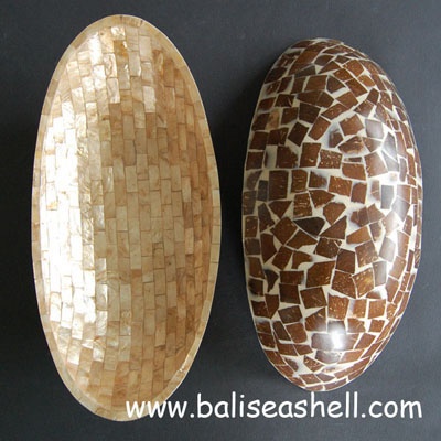 bow capis shell with coconut art