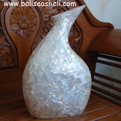 white silver lip mop vases art