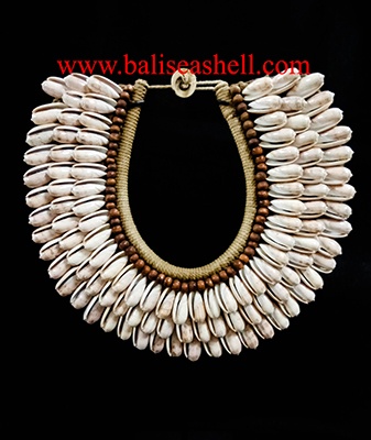 Seashell White long Buli Inlay Art Decor Necklace