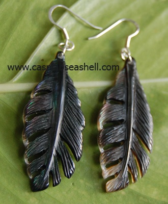 bali shell earring with silver