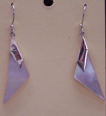 mop shell earring silver
