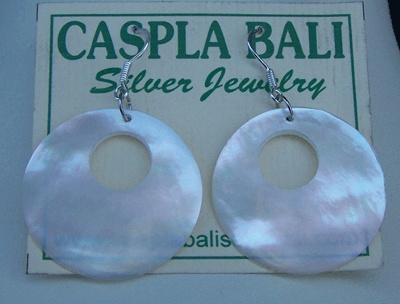 mop shell white earring with silver