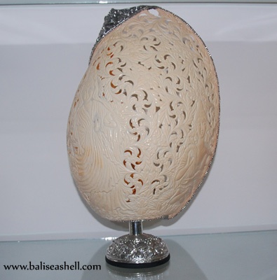melo art carving shell with silver