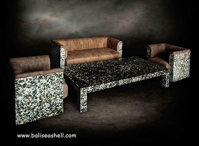 black pearl shell furniture art