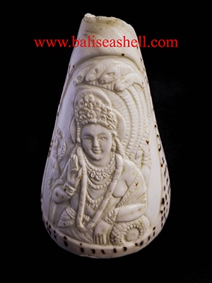 Conus shell carving Vishnu God Ornament