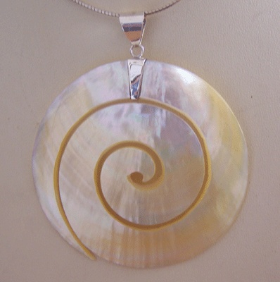 Yellow Mop Shell Silver Pendant